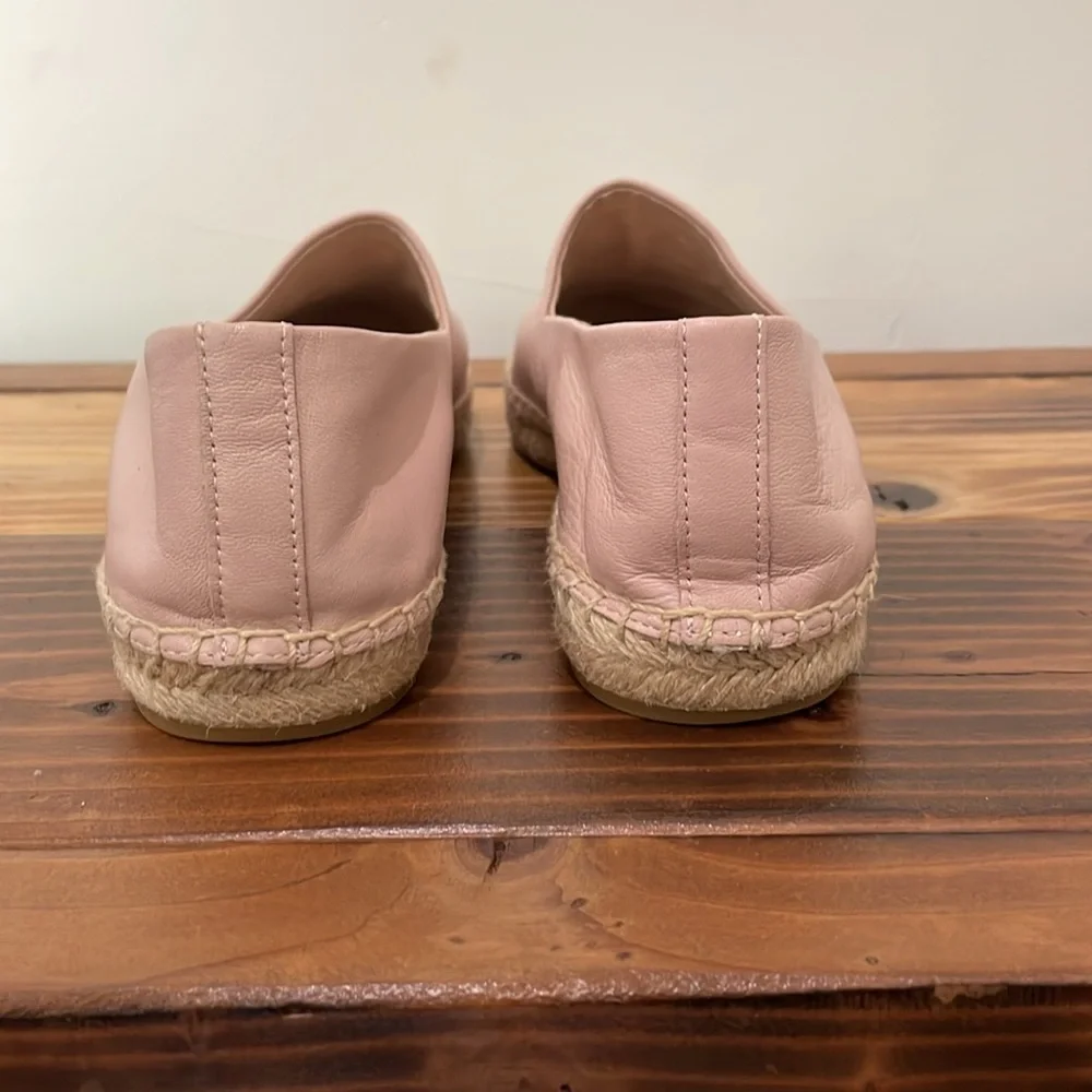 Tory Burch BENTON 2 ESPADRILLE NAPPA LEATHER Seashell Pink /New Ivory Size 8